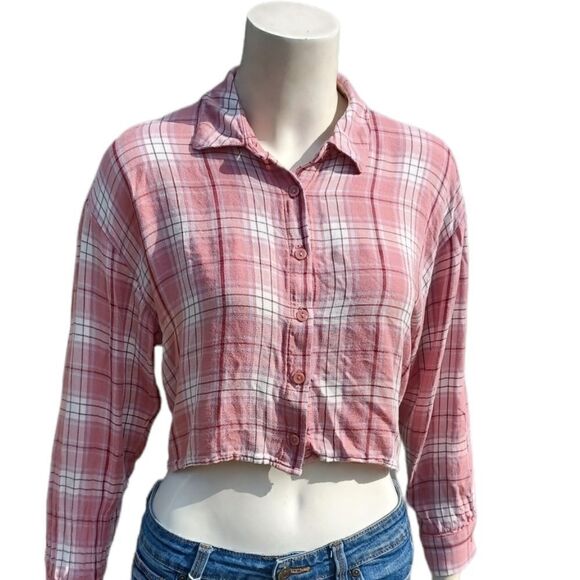 6120......Forever 21 Long Sleeve Crop Top Size S - Picture 1 of 8